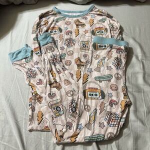 Bamboo Necessities Pajamas Long Sleeve Set Size 7/8 Retro